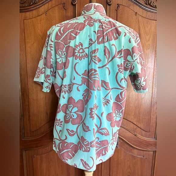 Vintage Reyn Spooner Shirt Reverse Print Pullover Monstera Leaf Size L - Picture 6 of 15